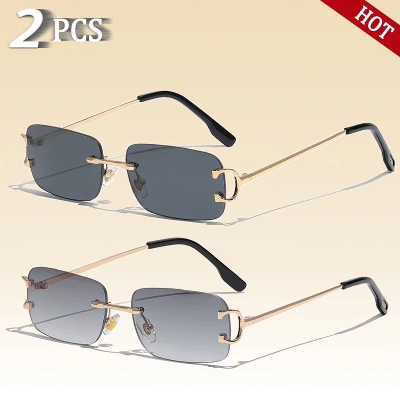 „EdgeLine™ Rechteckige Sonnenbrille – Randlos, Stylish, UV400“
