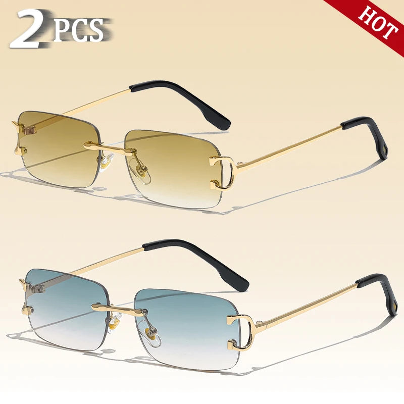 „EdgeLine™ Rechteckige Sonnenbrille – Randlos, Stylish, UV400“