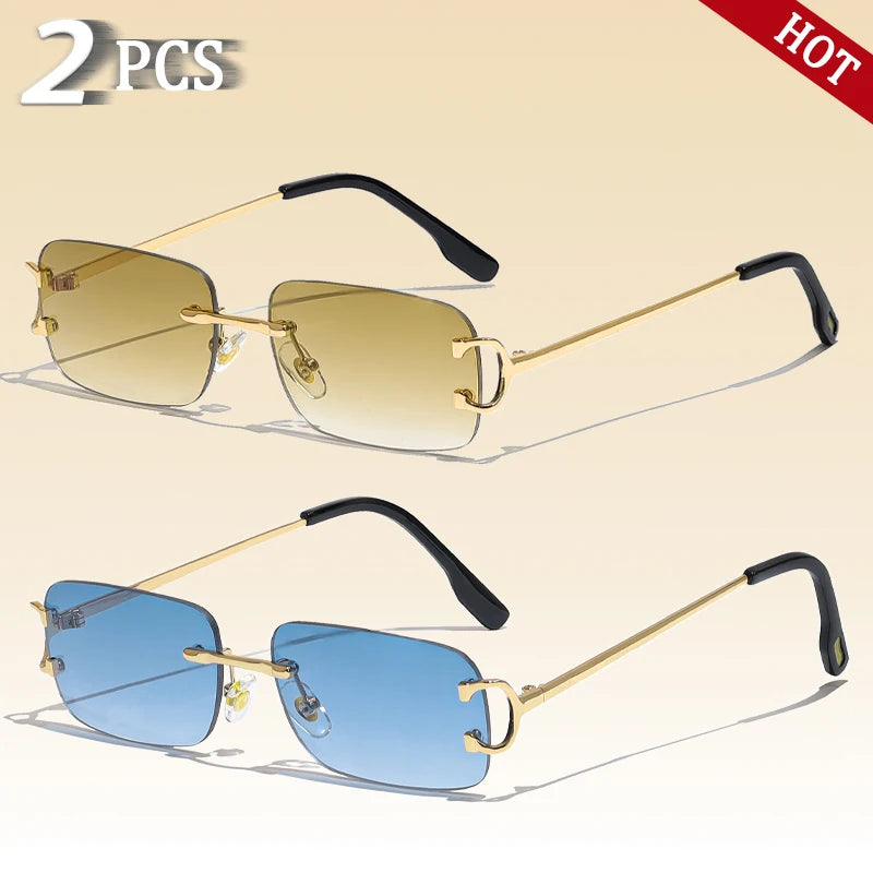 „EdgeLine™ Rechteckige Sonnenbrille – Randlos, Stylish, UV400“