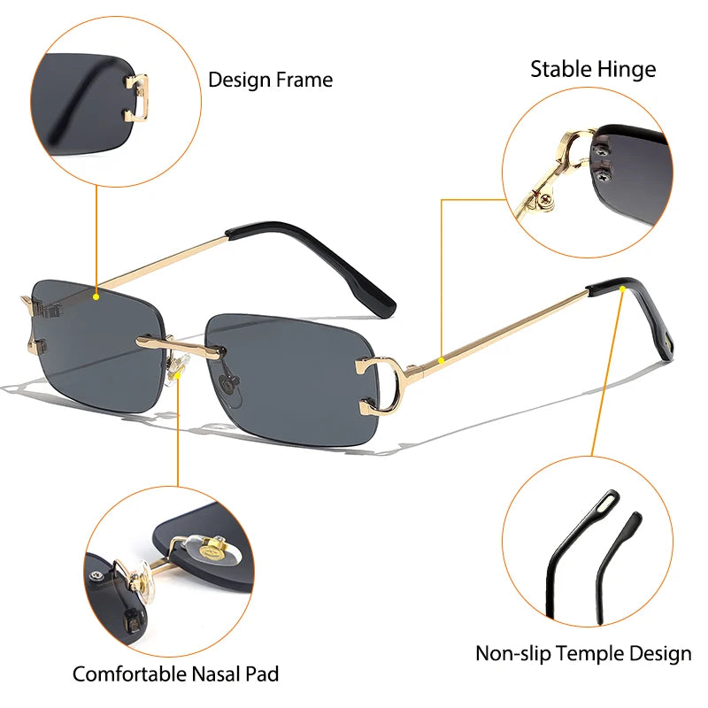 „EdgeLine™ Rechteckige Sonnenbrille – Randlos, Stylish, UV400“