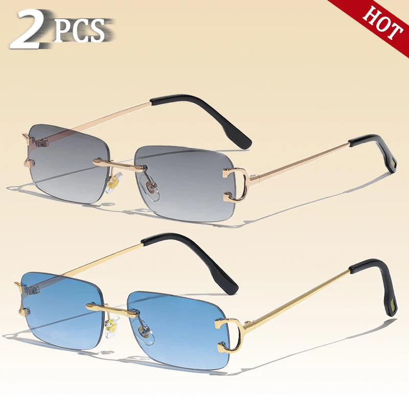 „EdgeLine™ Rechteckige Sonnenbrille – Randlos, Stylish, UV400“
