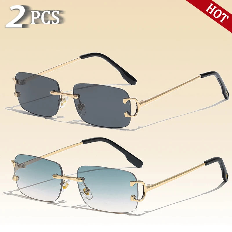 „EdgeLine™ Rechteckige Sonnenbrille – Randlos, Stylish, UV400“
