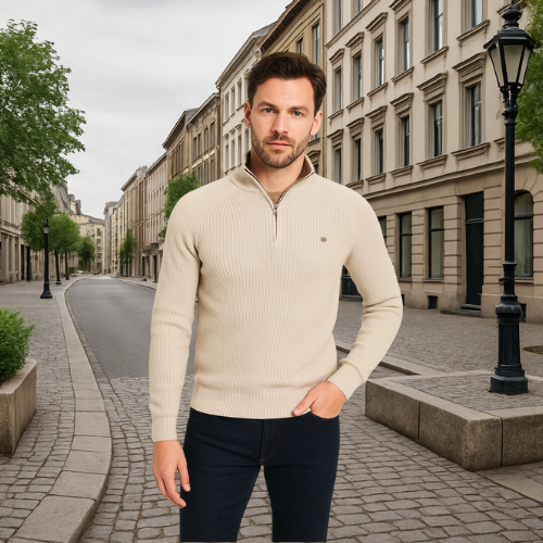 "GentleZip™ Männerpullover – Warm, Weich & Elegant"