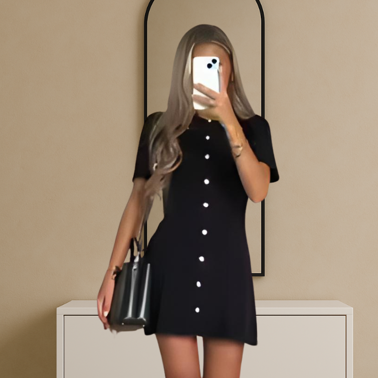 Elegantes Rippstrick-Kleid mit Hoher Taille – Trendy & Feminin