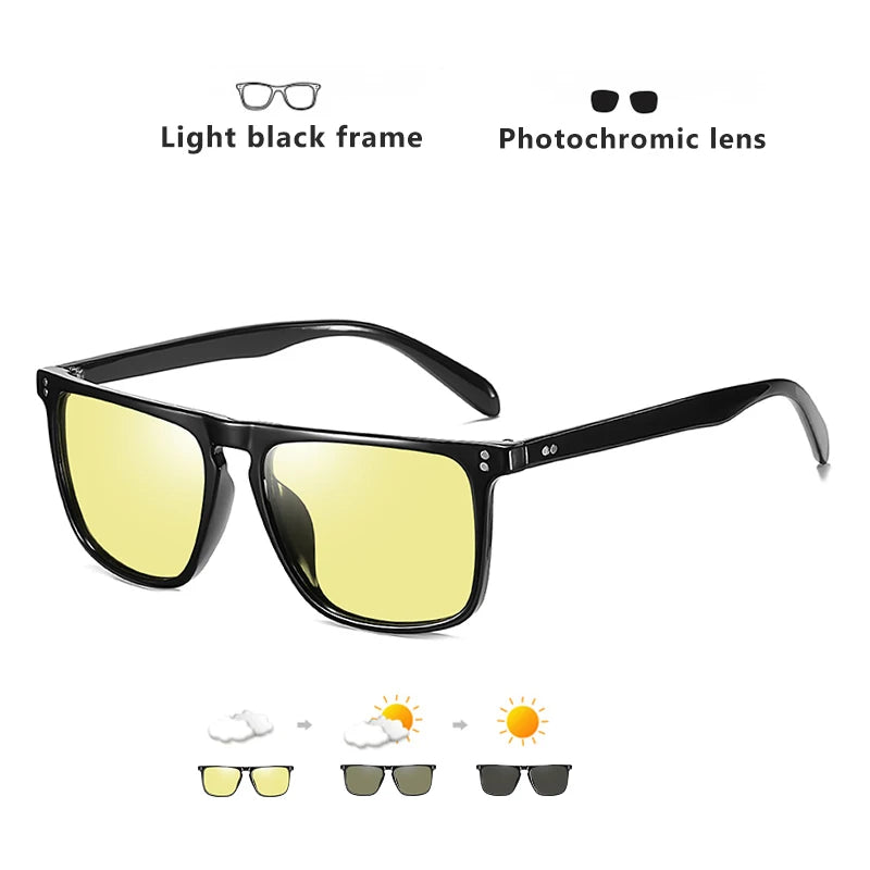 Rivet Square Fotochromatische Sonnenbrille – perfekte Sicht bei Tag & Nacht! Polarisierte Gläser, UV400-Schutz & Anti-Glare-Technologie für sicheres Fahren. Stilvoll, robust & ultraleicht – für Männer & Frauen. Hol dir den Premium-Look jetzt!