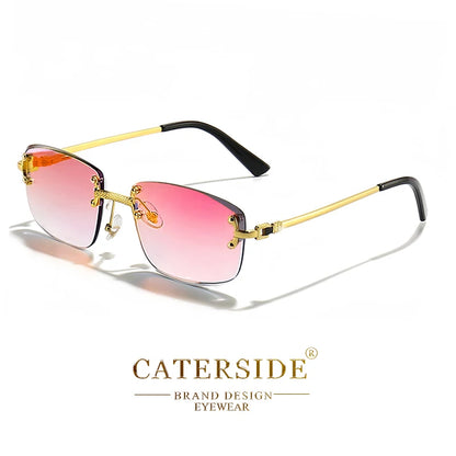 CATERSIDE Punk-Sonnenbrille – luxuriös, randlos & absolut im Trend! Rechteckiges Design, Metall-Details & UV400-Gläser für Style & Schutz. Perfekt für Männer & Frauen, ob Sport oder Streetwear. Hol dir den 2024er Look