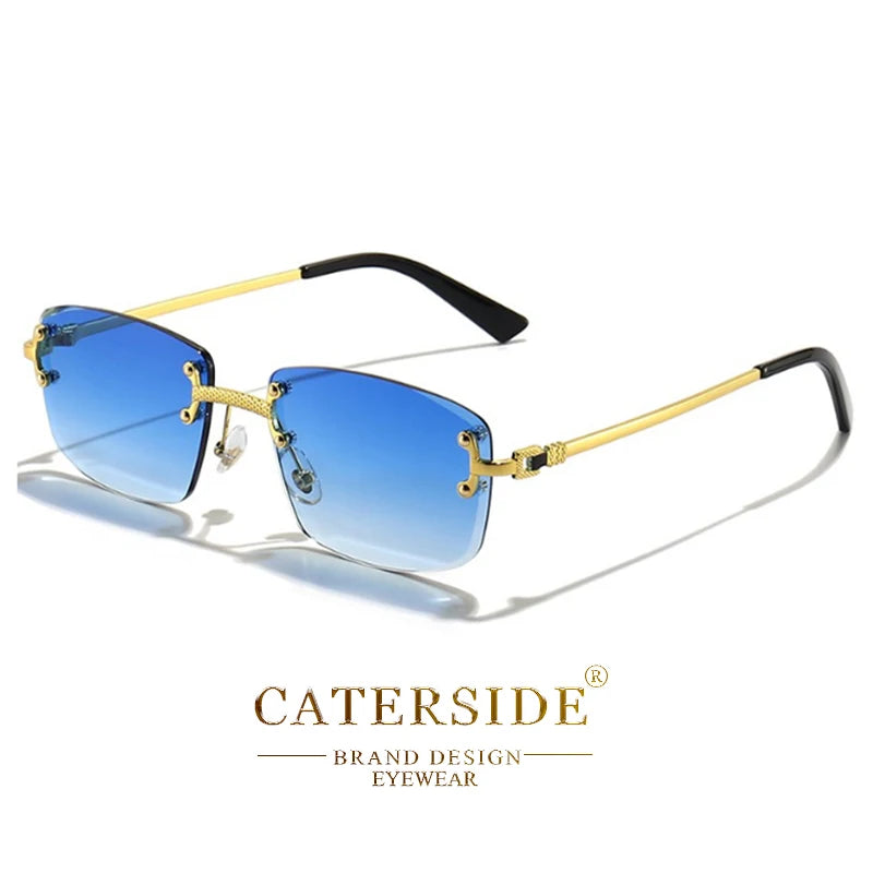 CATERSIDE Punk-Sonnenbrille – luxuriös, randlos & absolut im Trend! Rechteckiges Design, Metall-Details & UV400-Gläser für Style & Schutz. Perfekt für Männer & Frauen, ob Sport oder Streetwear. Hol dir den 2024er Look