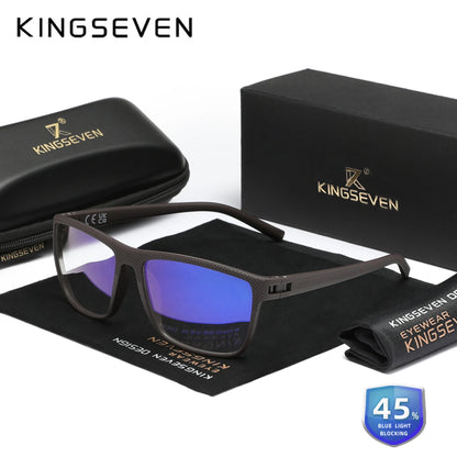 KINGSEVEN Anti-Blaulicht-Brille mit 99 % Filterung. Transparente Gläser für Männer & Frauen, ideal für Computer & digitale Bildschirme. Stilvolles Design, schützt die Augen & reduziert Ermüdung. Perfekt für Arbeit & Alltag!