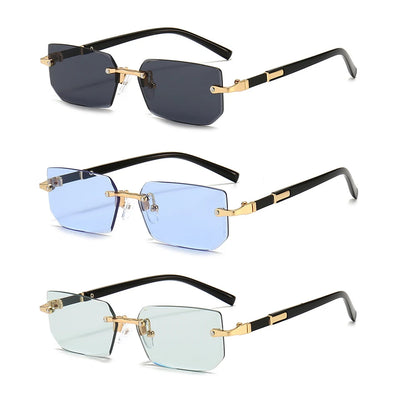 Randlose Sonnenbrille Rechteck Model Beliebt für Damen und Herren. Geeignet für den Sommer für Reisen, am Strand , im Schwimmbad und für die freizeit.