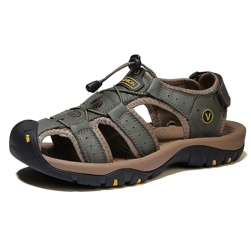 „BreezeWalk™ Sommer Herren Sandalen – Leder, atmungsaktiv & bequem“