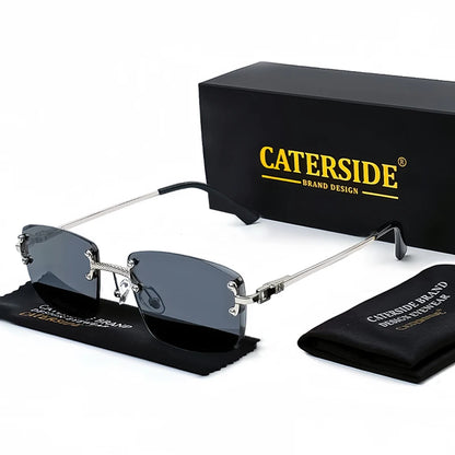 CATERSIDE Punk-Sonnenbrille – luxuriös, randlos & absolut im Trend! Rechteckiges Design, Metall-Details & UV400-Gläser für Style & Schutz. Perfekt für Männer & Frauen, ob Sport oder Streetwear. Hol dir den 2024er Look