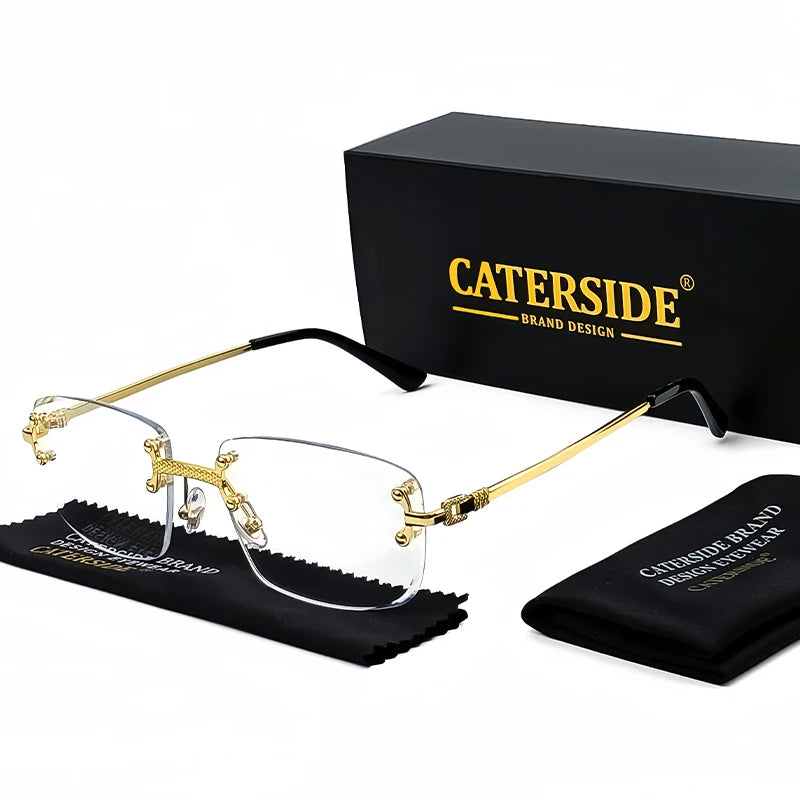 CATERSIDE Punk-Sonnenbrille – luxuriös, randlos & absolut im Trend! Rechteckiges Design, Metall-Details & UV400-Gläser für Style & Schutz. Perfekt für Männer & Frauen, ob Sport oder Streetwear. Hol dir den 2024er Look