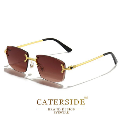 CATERSIDE Punk-Sonnenbrille – luxuriös, randlos & absolut im Trend! Rechteckiges Design, Metall-Details & UV400-Gläser für Style & Schutz. Perfekt für Männer & Frauen, ob Sport oder Streetwear. Hol dir den 2024er Look