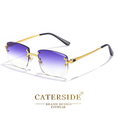 CATERSIDE Punk-Sonnenbrille – luxuriös, randlos & absolut im Trend! Rechteckiges Design, Metall-Details & UV400-Gläser für Style & Schutz. Perfekt für Männer & Frauen, ob Sport oder Streetwear. Hol dir den 2024er Look