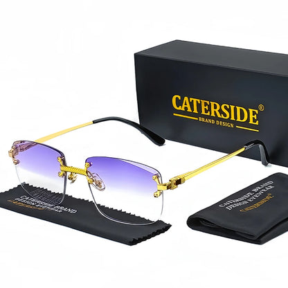 CATERSIDE Punk-Sonnenbrille – luxuriös, randlos & absolut im Trend! Rechteckiges Design, Metall-Details & UV400-Gläser für Style & Schutz. Perfekt für Männer & Frauen, ob Sport oder Streetwear. Hol dir den 2024er Look