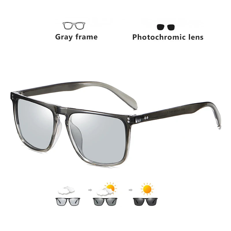 Rivet Square Fotochromatische Sonnenbrille – perfekte Sicht bei Tag & Nacht! Polarisierte Gläser, UV400-Schutz & Anti-Glare-Technologie für sicheres Fahren. Stilvoll, robust & ultraleicht – für Männer & Frauen. Hol dir den Premium-Look jetzt!