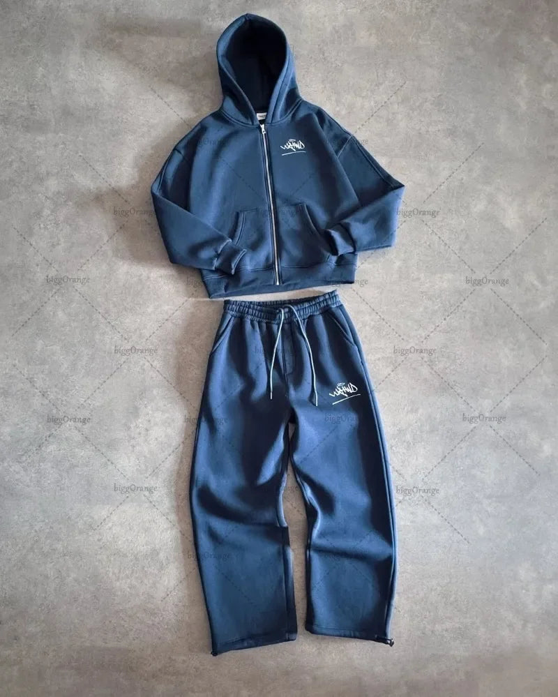 "Y2K Dream Fit – Oversized Hoodie & Wide-Leg Pants Set"
