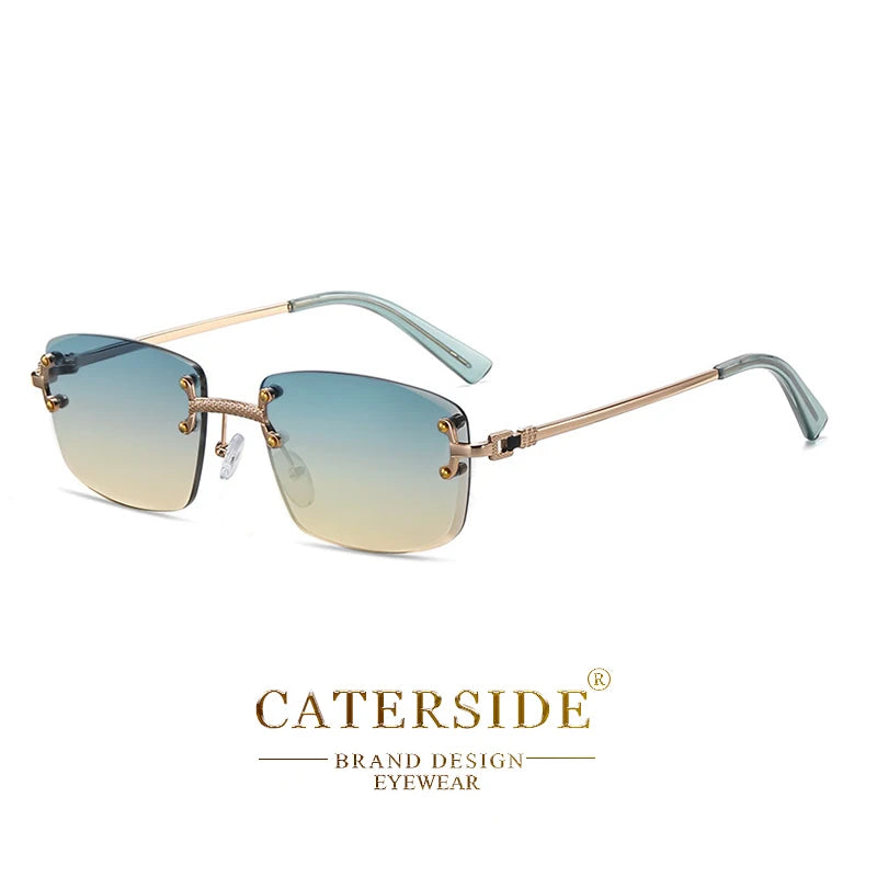 CATERSIDE Punk-Sonnenbrille – luxuriös, randlos & absolut im Trend! Rechteckiges Design, Metall-Details & UV400-Gläser für Style & Schutz. Perfekt für Männer & Frauen, ob Sport oder Streetwear. Hol dir den 2024er Look