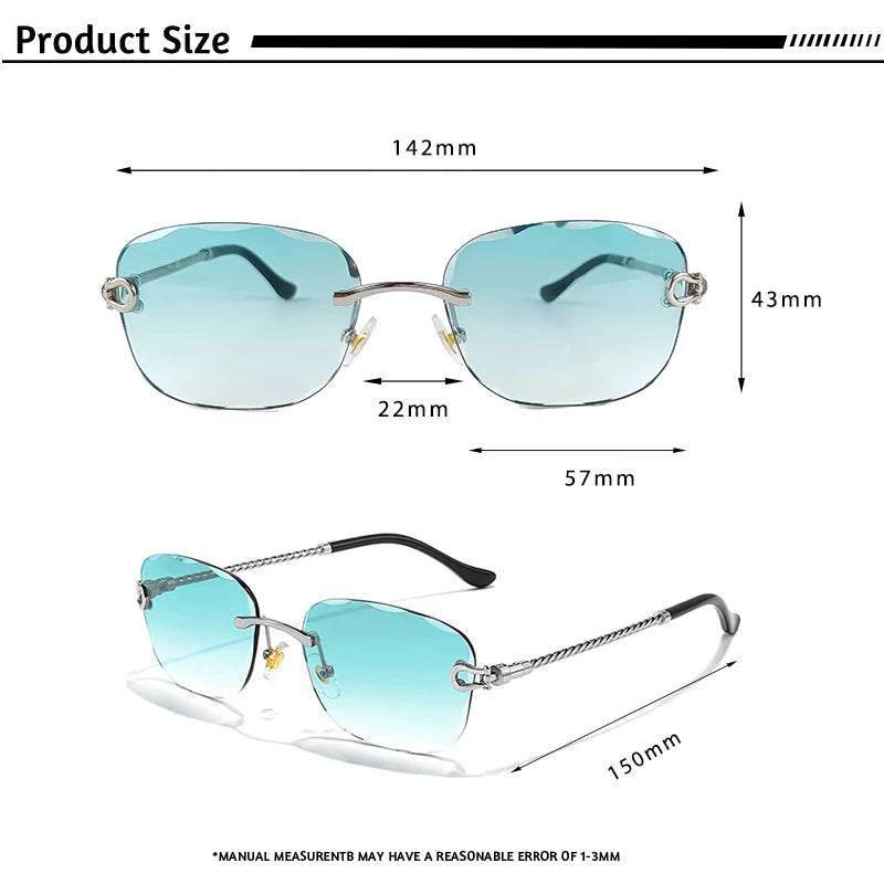 CATERSIDE Retro Sonnenbrille – stilvoll & randlos! Edles Design, sanfter Farbverlauf & UV400-Schutz für ultimativen Look & Komfort. Perfekt für Partys, Fashion & Sonnentage. Setze ein Statement mit purem Luxus!