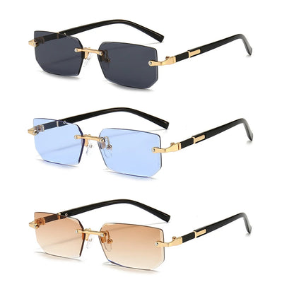 Randlose Sonnenbrille Rechteck Model Beliebt für Damen und Herren. Geeignet für den Sommer für Reisen, am Strand , im Schwimmbad und für die freizeit.