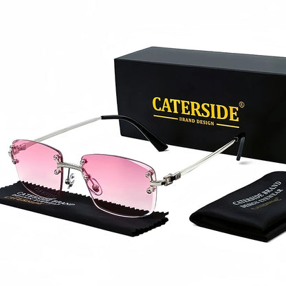 CATERSIDE Punk-Sonnenbrille – luxuriös, randlos & absolut im Trend! Rechteckiges Design, Metall-Details & UV400-Gläser für Style & Schutz. Perfekt für Männer & Frauen, ob Sport oder Streetwear. Hol dir den 2024er Look