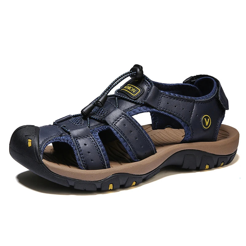 „BreezeWalk™ Sommer Herren Sandalen – Leder, atmungsaktiv & bequem“