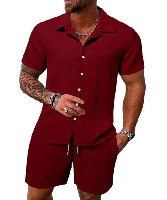 Herren-Set – Kurzarmhemd & Shorts für Strand & Freizeit