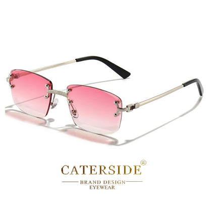 CATERSIDE Punk-Sonnenbrille – luxuriös, randlos & absolut im Trend! Rechteckiges Design, Metall-Details & UV400-Gläser für Style & Schutz. Perfekt für Männer & Frauen, ob Sport oder Streetwear. Hol dir den 2024er Look