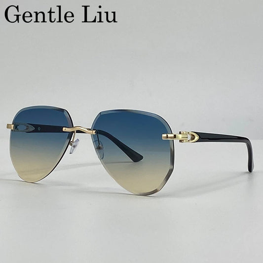 Luxus Pilotensonnenbrille für Männer – Rahmenlos & Stylisch mit UV400