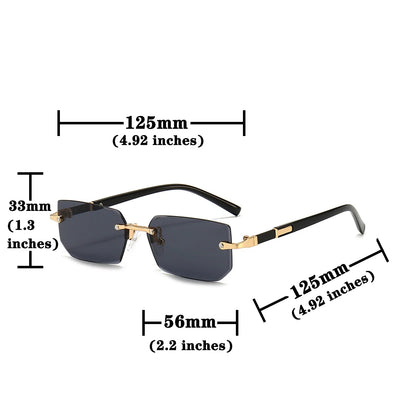 Randlose Sonnenbrille Rechteck Model Beliebt für Damen und Herren. Geeignet für den Sommer für Reisen, am Strand , im Schwimmbad und für die freizeit.