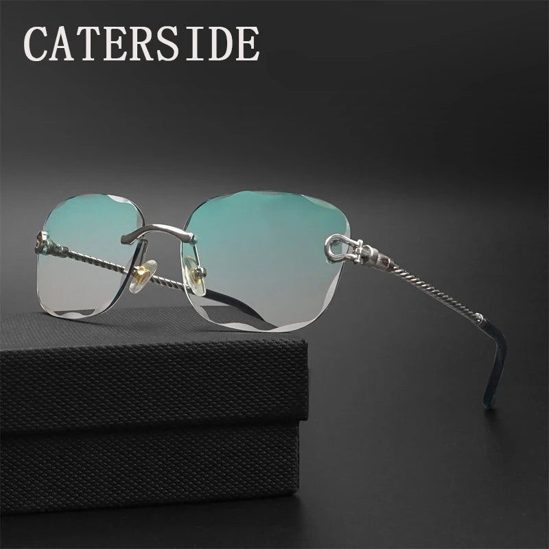 CATERSIDE Retro Sonnenbrille – stilvoll & randlos! Edles Design, sanfter Farbverlauf & UV400-Schutz für ultimativen Look & Komfort. Perfekt für Partys, Fashion & Sonnentage. Setze ein Statement mit purem Luxus!