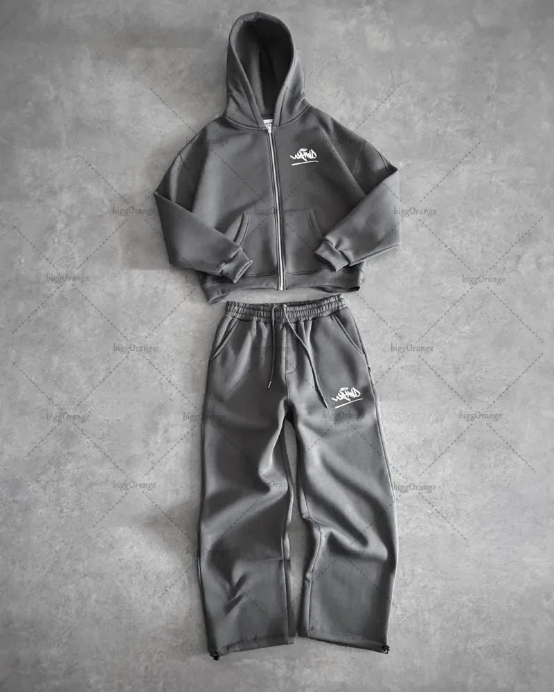 "Y2K Dream Fit – Oversized Hoodie & Wide-Leg Pants Set"