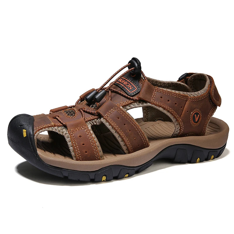 „BreezeWalk™ Sommer Herren Sandalen – Leder, atmungsaktiv & bequem“