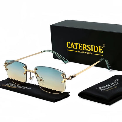 CATERSIDE Punk-Sonnenbrille – luxuriös, randlos & absolut im Trend! Rechteckiges Design, Metall-Details & UV400-Gläser für Style & Schutz. Perfekt für Männer & Frauen, ob Sport oder Streetwear. Hol dir den 2024er Look