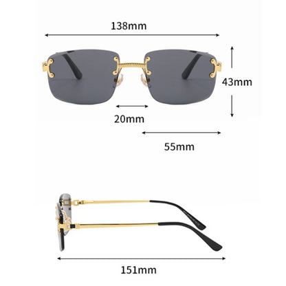 CATERSIDE Punk-Sonnenbrille – luxuriös, randlos & absolut im Trend! Rechteckiges Design, Metall-Details & UV400-Gläser für Style & Schutz. Perfekt für Männer & Frauen, ob Sport oder Streetwear. Hol dir den 2024er Look