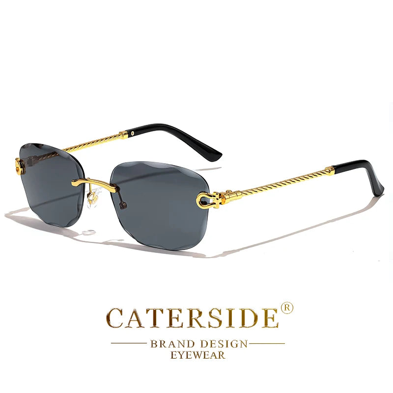 CATERSIDE Retro Sonnenbrille – stilvoll & randlos! Edles Design, sanfter Farbverlauf & UV400-Schutz für ultimativen Look & Komfort. Perfekt für Partys, Fashion & Sonnentage. Setze ein Statement mit purem Luxus!