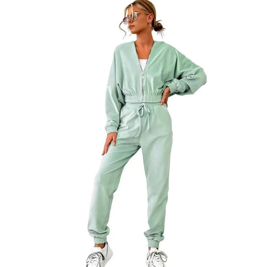 Trendiger Damen Jogginganzug – Einfarbig, Bequem & Modern