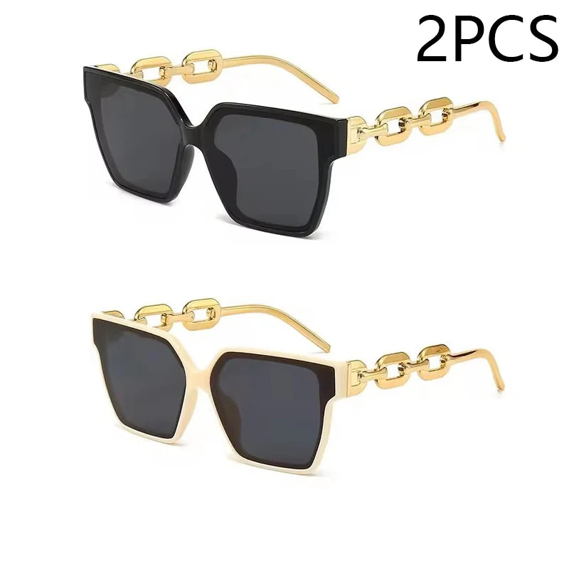 Stylische Retro-Sonnenbrille für Damen mit rechteckigem Vintage-Design. Hochwertige Markengläser bieten UV-Schutz. Perfekt für Modebewusste – ideal zum Fahren oder als trendiges Accessoire!