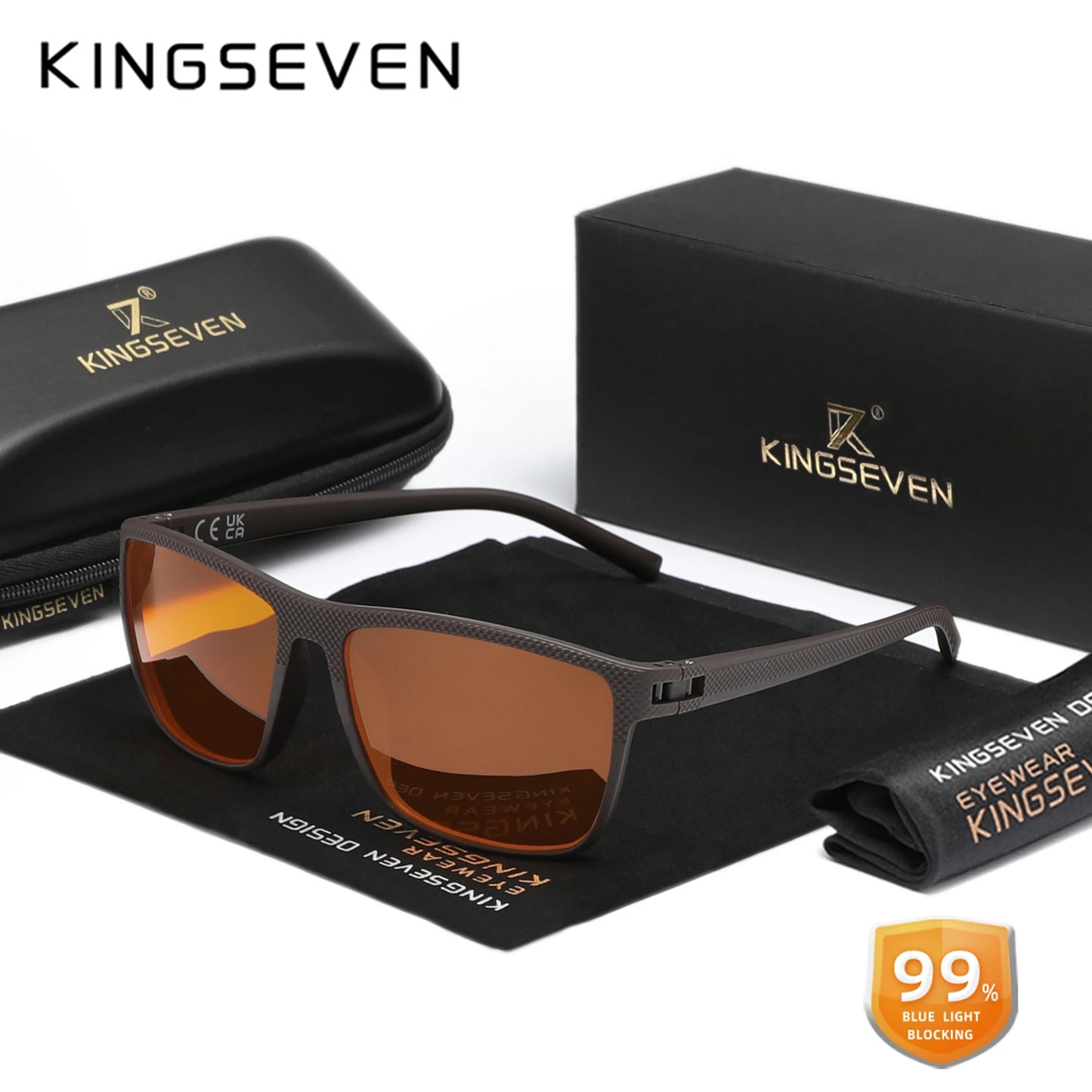 KINGSEVEN Anti-Blaulicht-Brille mit 99 % Filterung. Transparente Gläser für Männer & Frauen, ideal für Computer & digitale Bildschirme. Stilvolles Design, schützt die Augen & reduziert Ermüdung. Perfekt für Arbeit & Alltag!