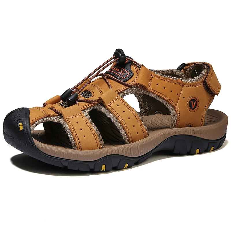 „BreezeWalk™ Sommer Herren Sandalen – Leder, atmungsaktiv & bequem“