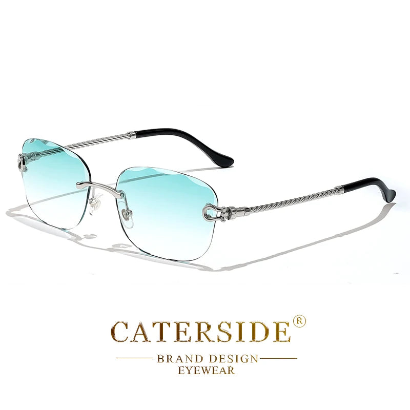 CATERSIDE Retro Sonnenbrille – stilvoll & randlos! Edles Design, sanfter Farbverlauf & UV400-Schutz für ultimativen Look & Komfort. Perfekt für Partys, Fashion & Sonnentage. Setze ein Statement mit purem Luxus!